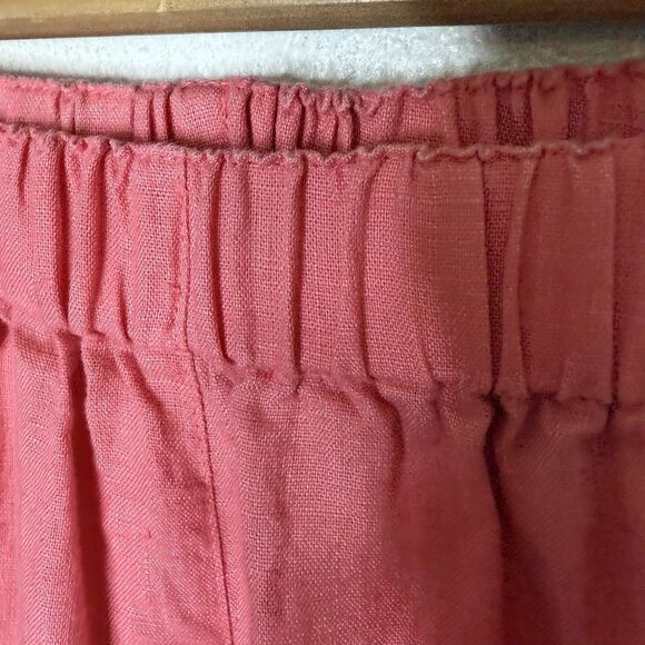 Marsh Landing Pink Linen Pull On Pants Lagenlook Beach Casual Women’s Small - Picture 3 of 9